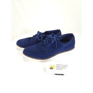Cole Haan Grand OS Wingtip Casual Suede Shoe Womens Size 8 W03411 Blue White